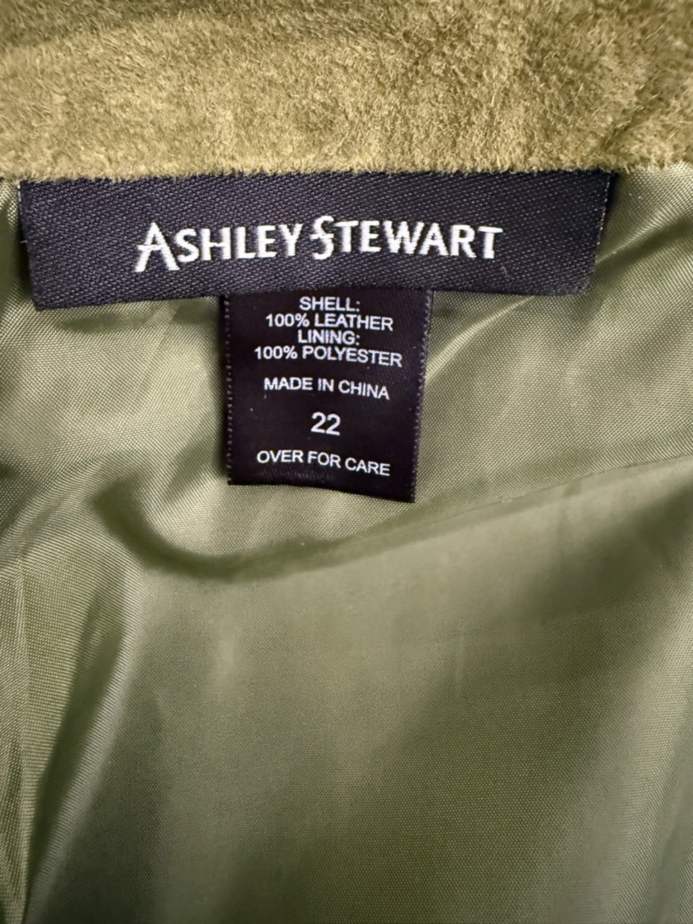Ashley Stewart Suede Leather Skirt Olive Green Luxe A-Line Midi Plus Size 22 EUC - Picture 4 of 8